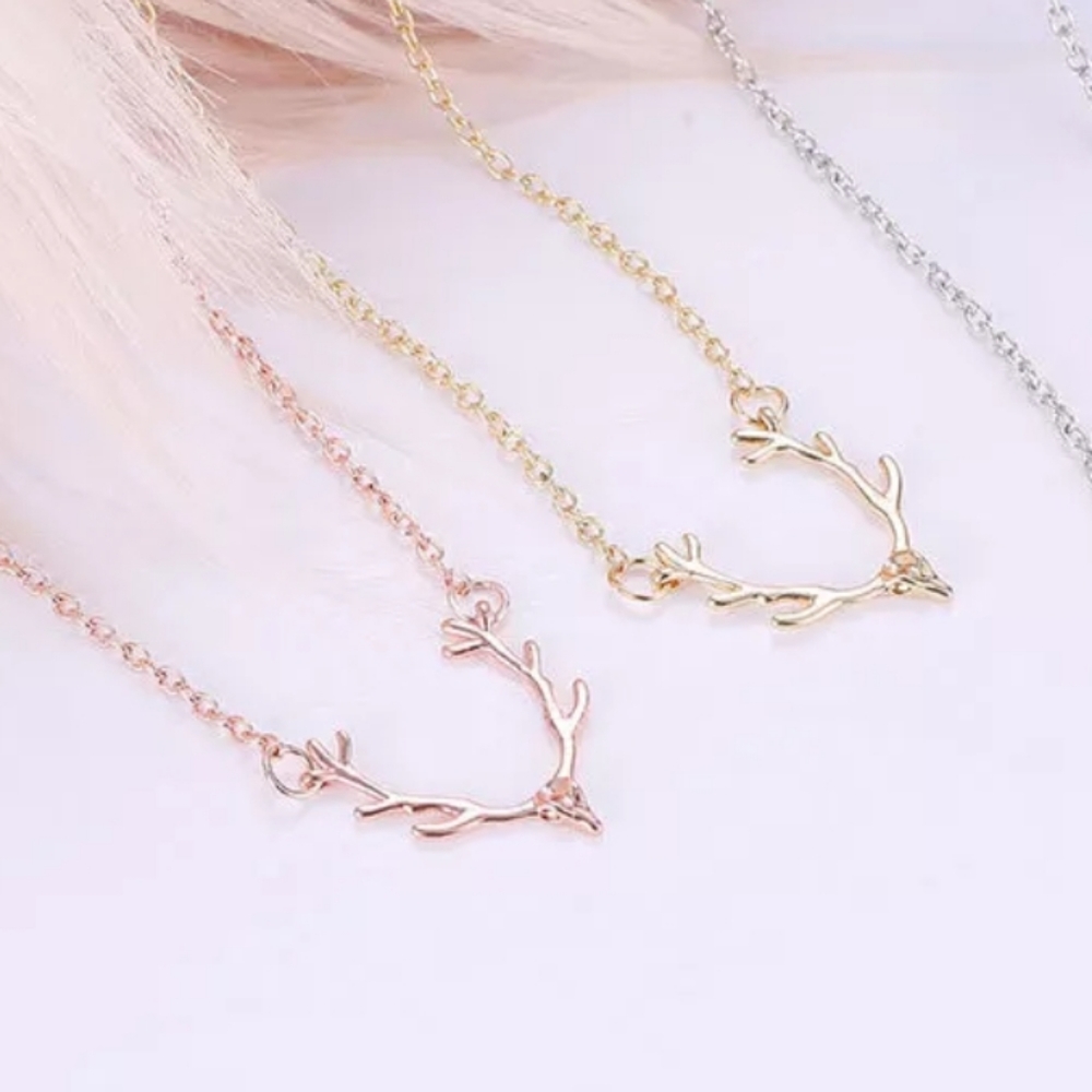 ♡Darla♡ Antler Rose Gold Necklace - Picture 3 of 3
